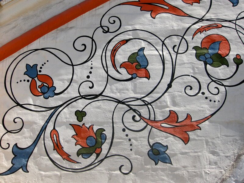 ornate floral wall painting