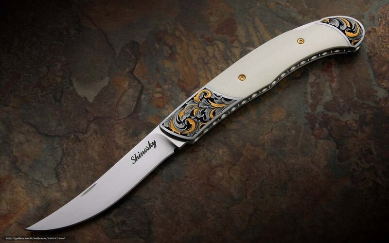ornate folding knife