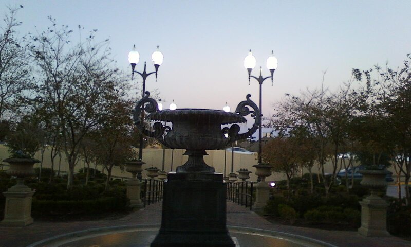 Ornate Fountain at Dusk