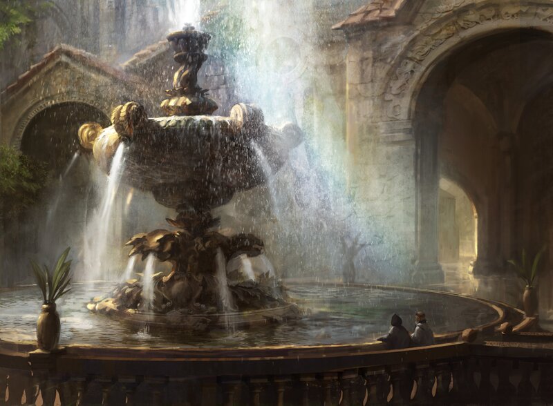 Ornate Fountain in Courtyard