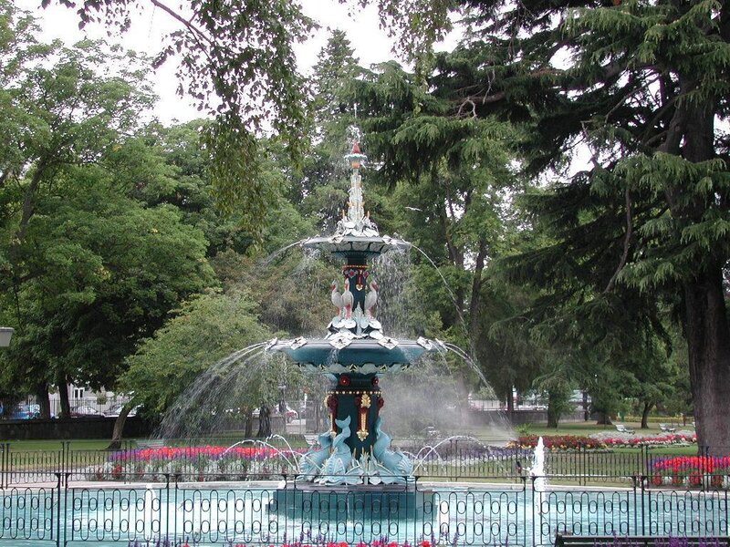 ornate fountain in park