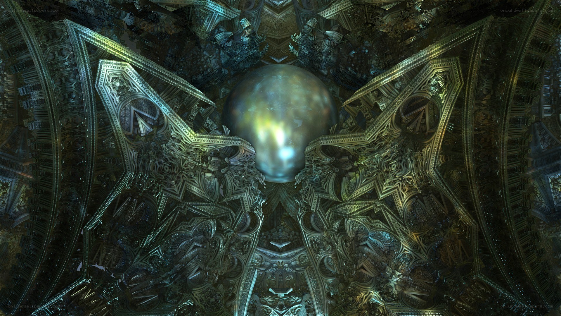 Ornate fractal cathedral ceiling