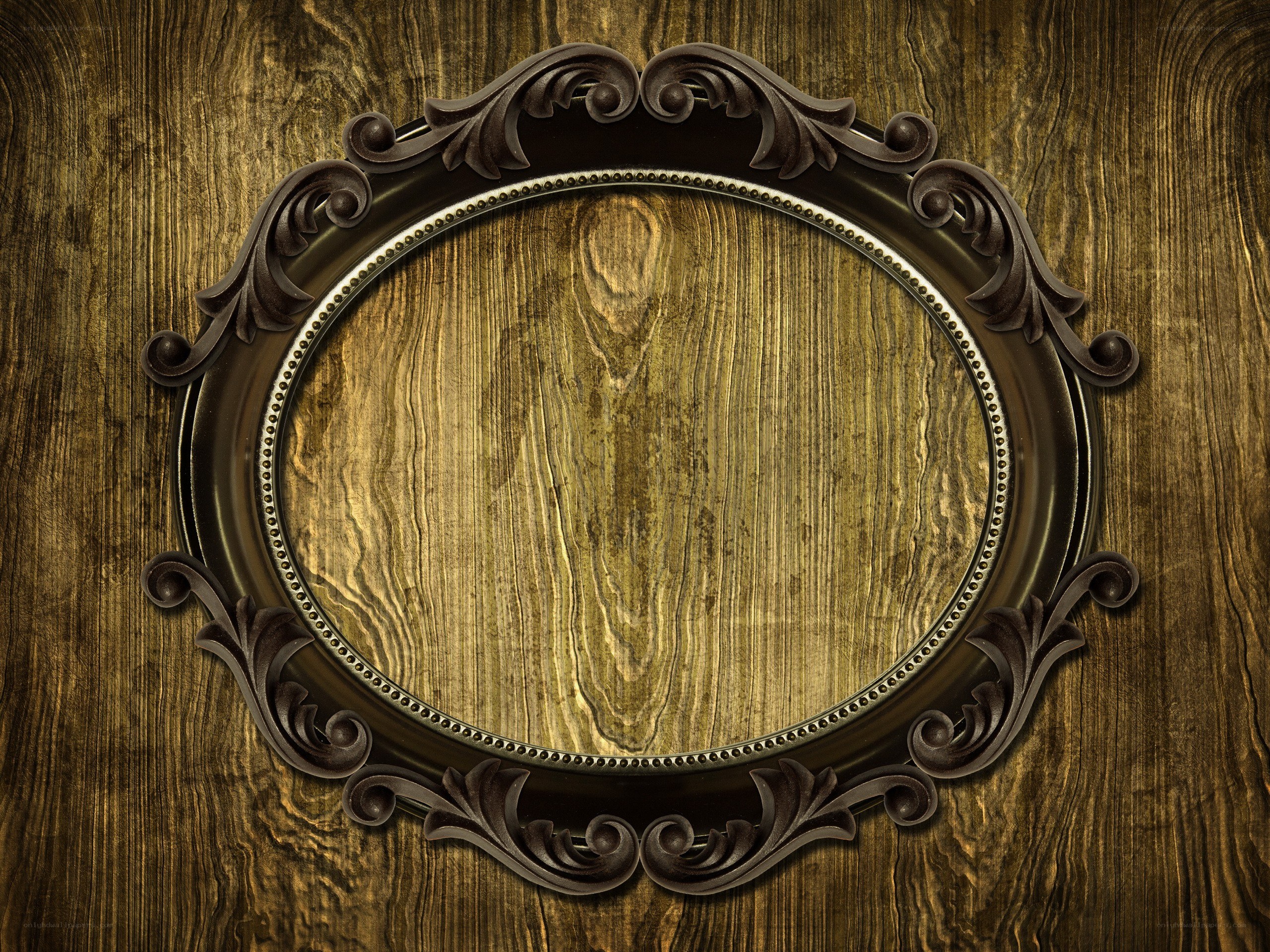 ornate frame on wood
