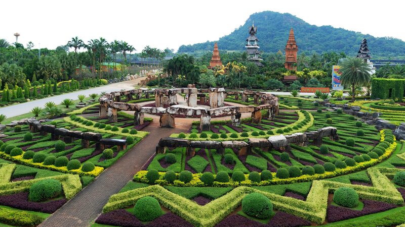 Ornate Garden with Stone Structures