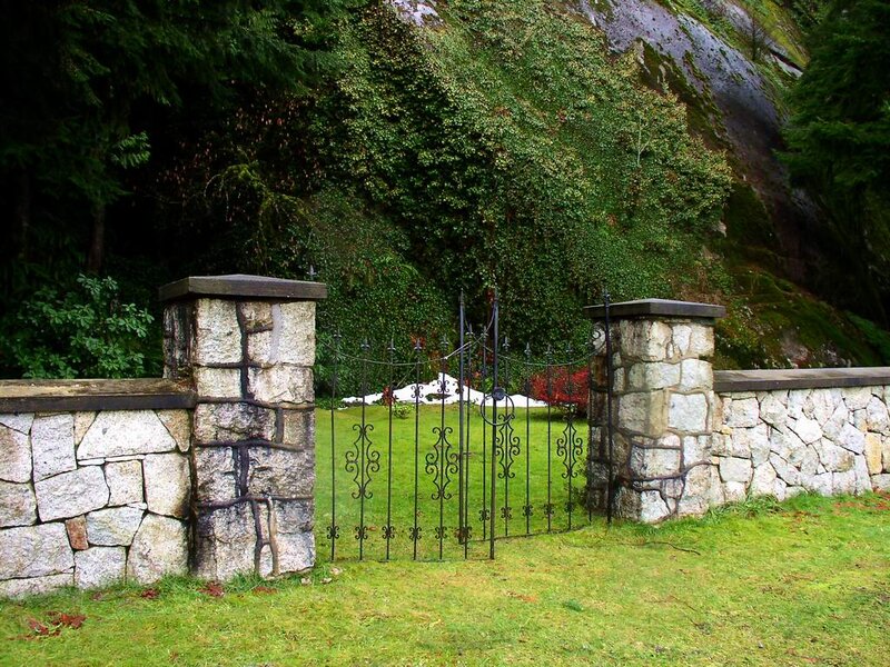 Ornate Gate and Stone Wall