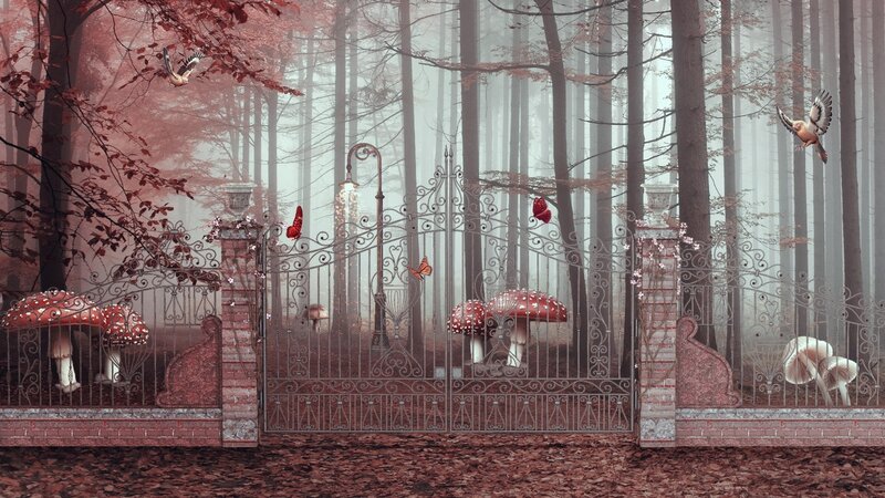 Ornate Gate in Forest