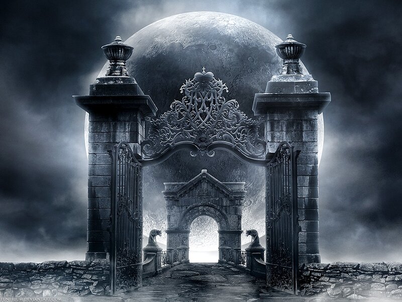 Ornate Gate under Moon