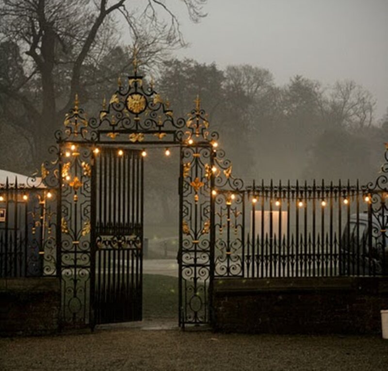 Ornate Gate with Lights
