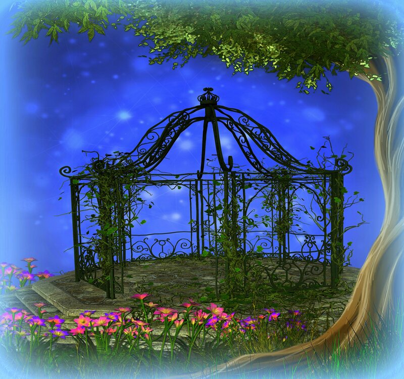 Ornate Gazebo in Garden