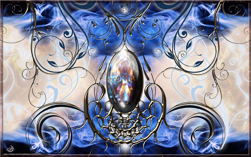 Ornate gemstone with swirling patterns