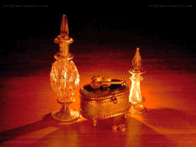 ornate glass and metal objects