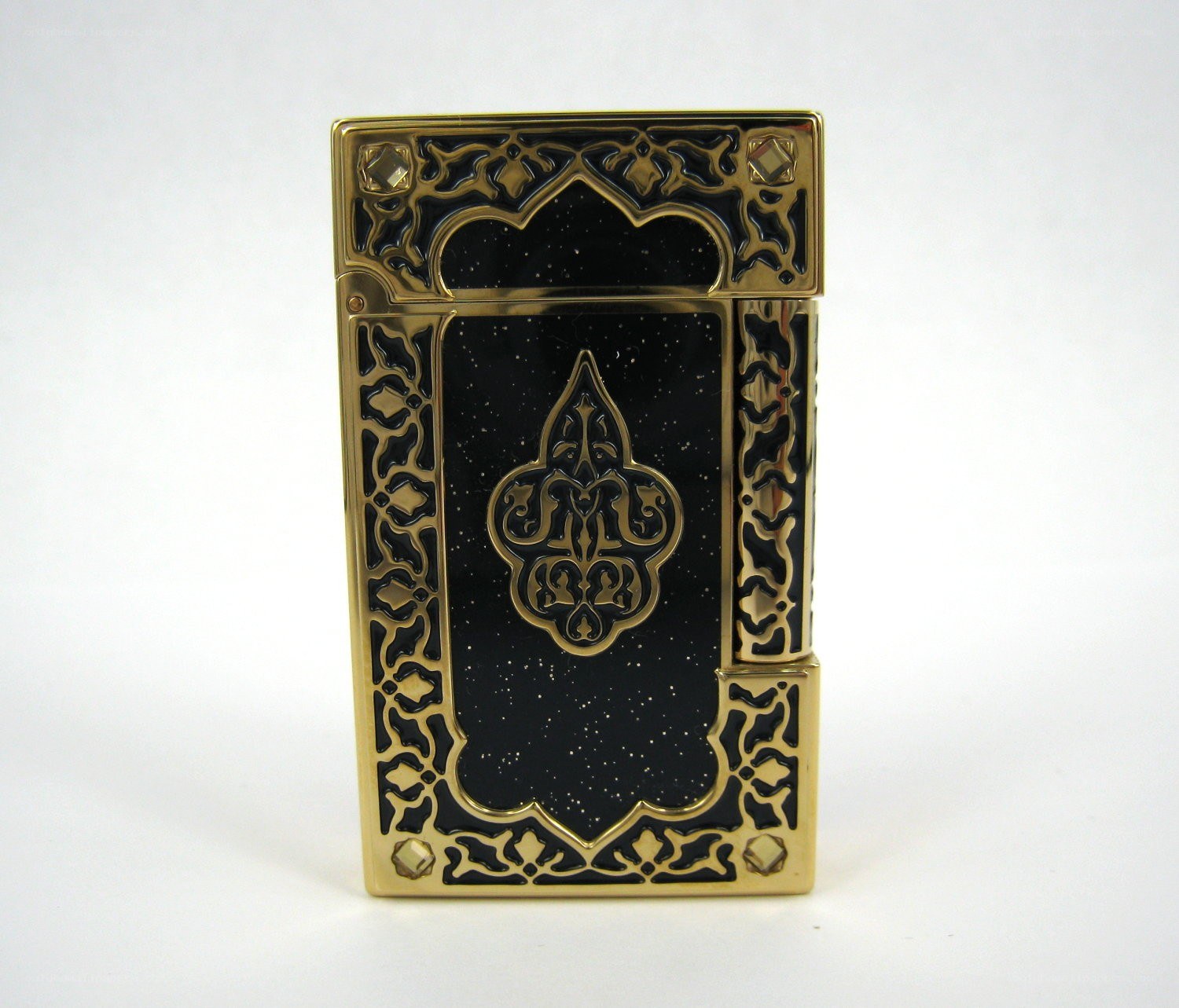 ornate gold and black lighter