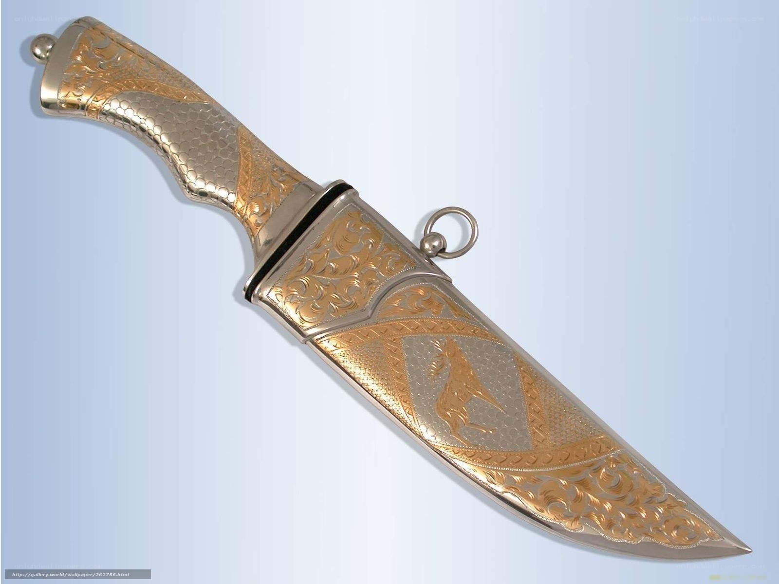 ornate gold and silver dagger