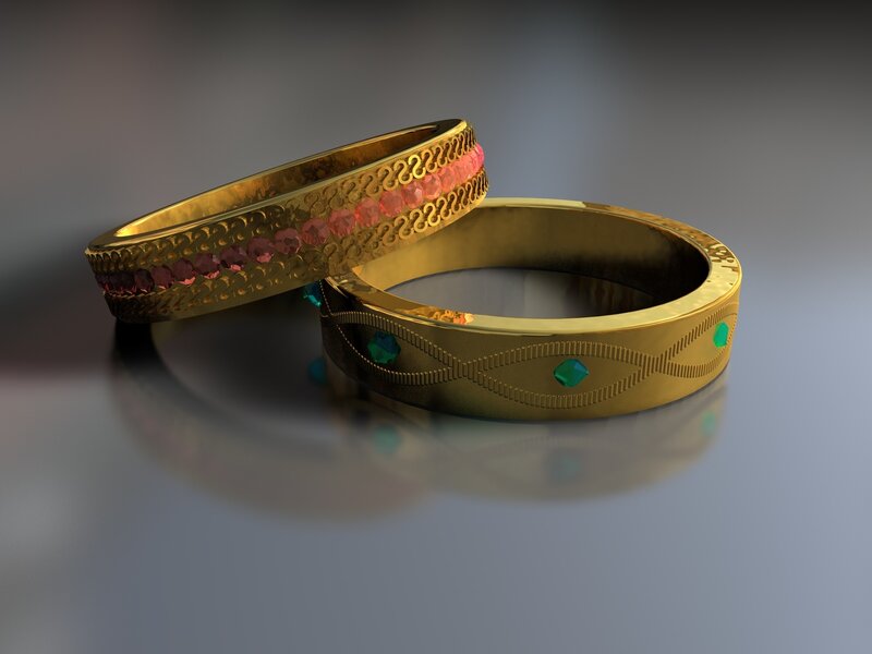 ornate gold rings with gems