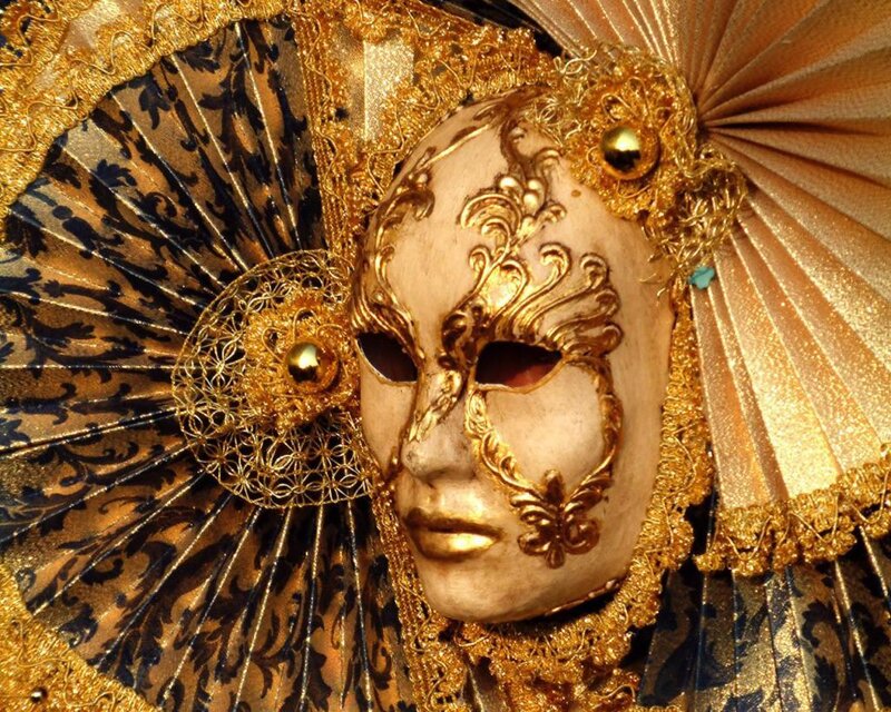 ornate golden carnival mask
