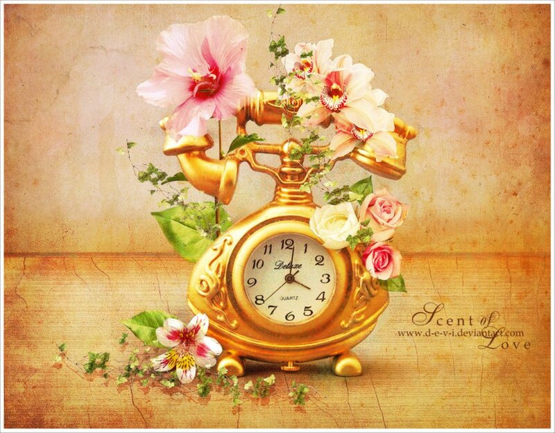 Ornate Golden Clock Phone