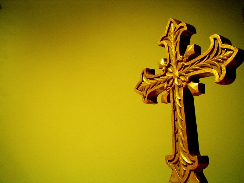 Ornate Golden Cross — Yellow