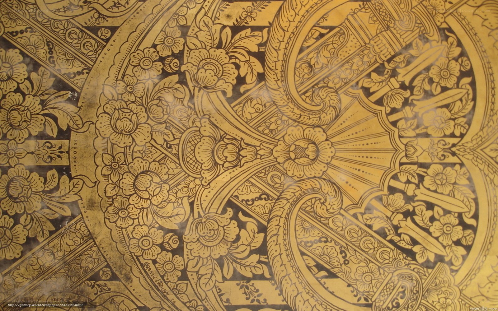 ornate golden floral pattern