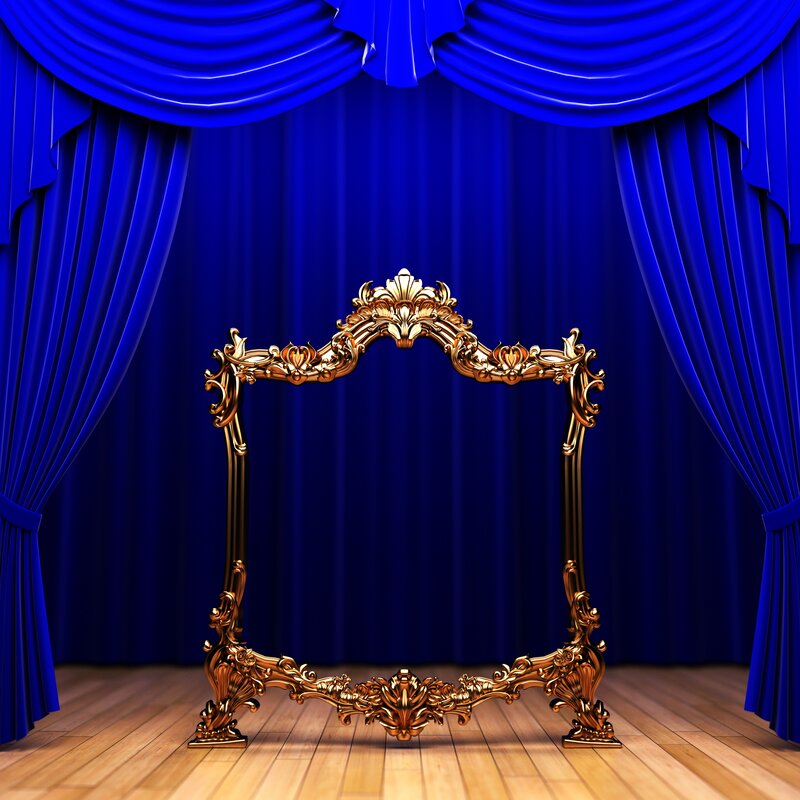 ornate golden frame on stage