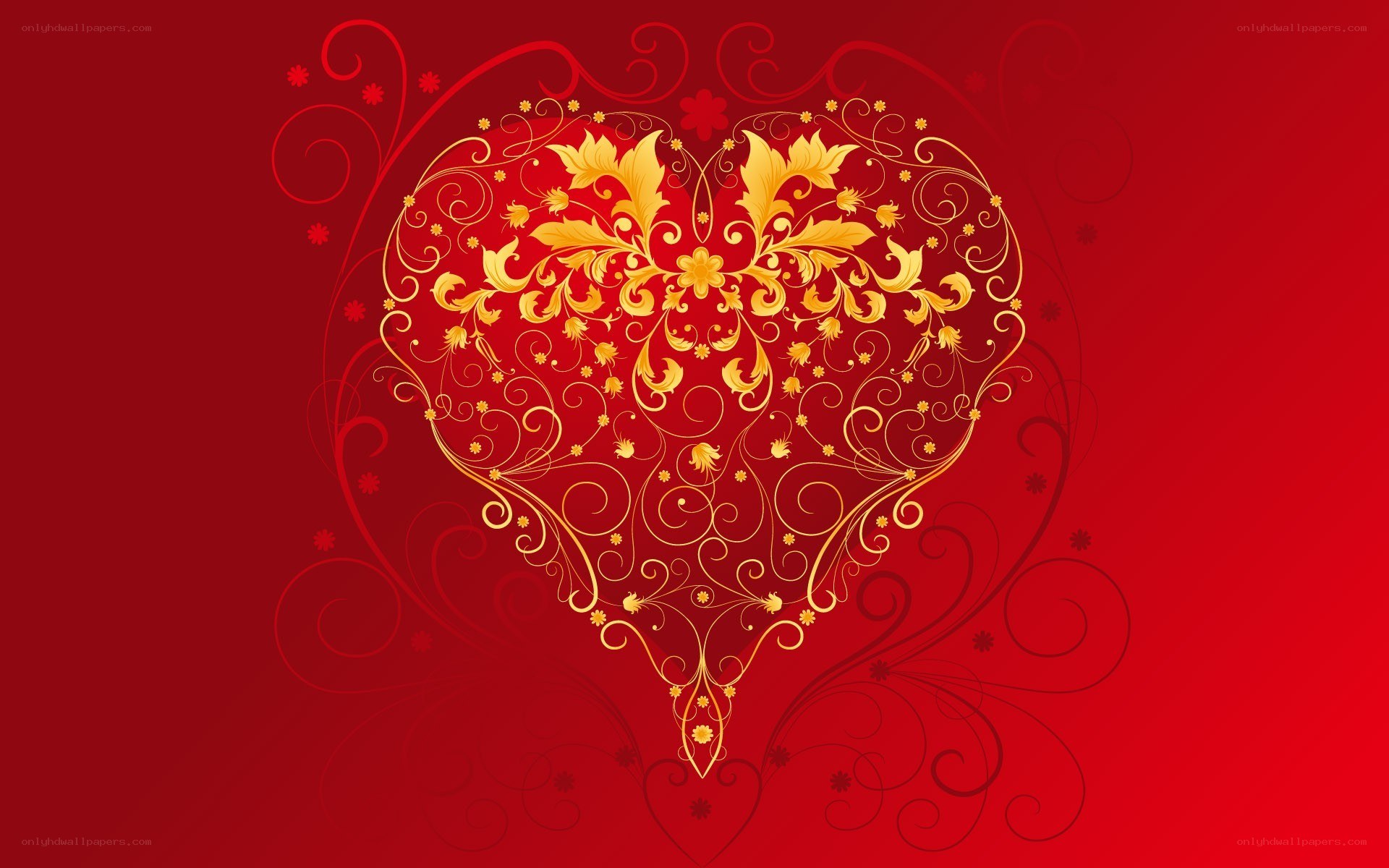 ornate golden heart design
