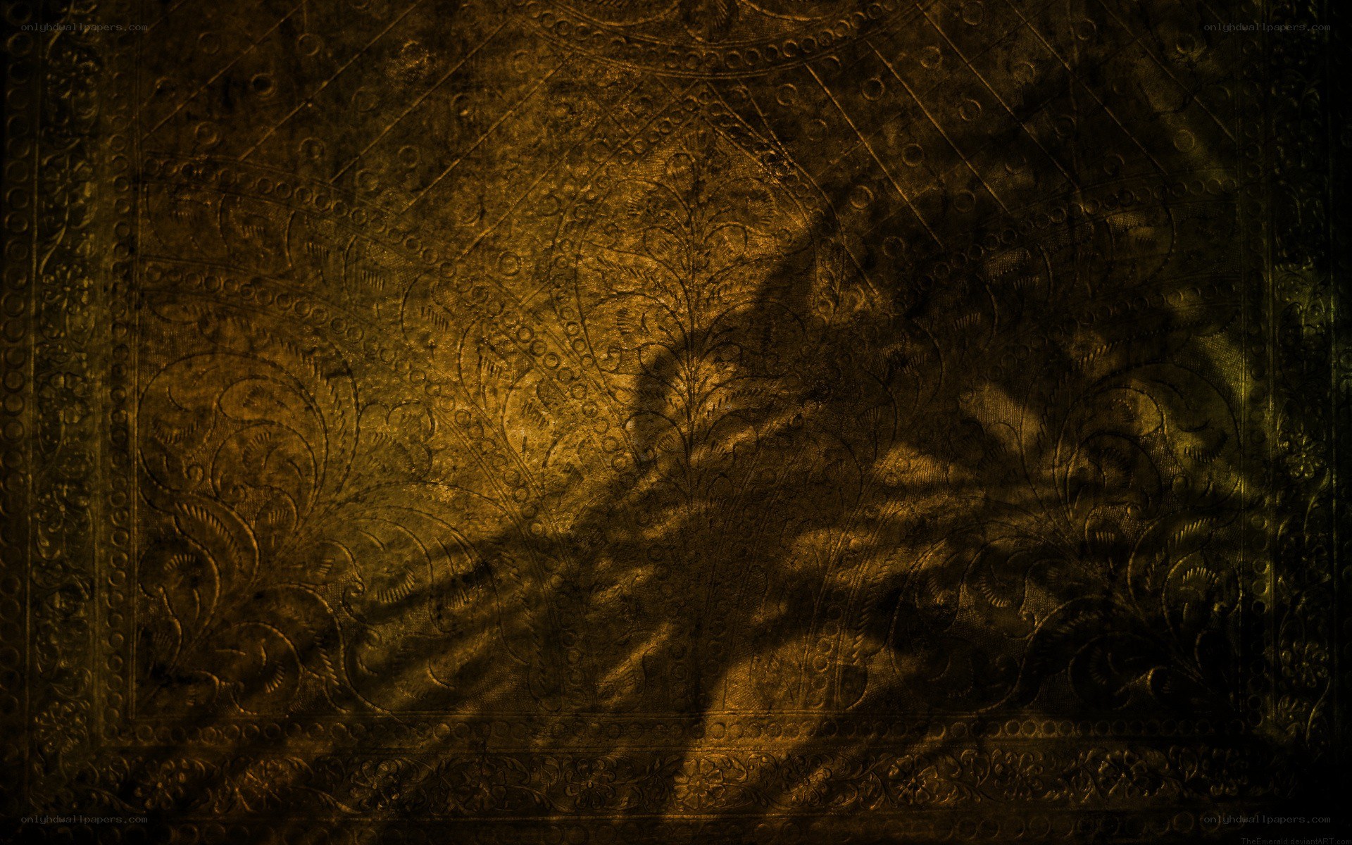 ornate golden metal surface