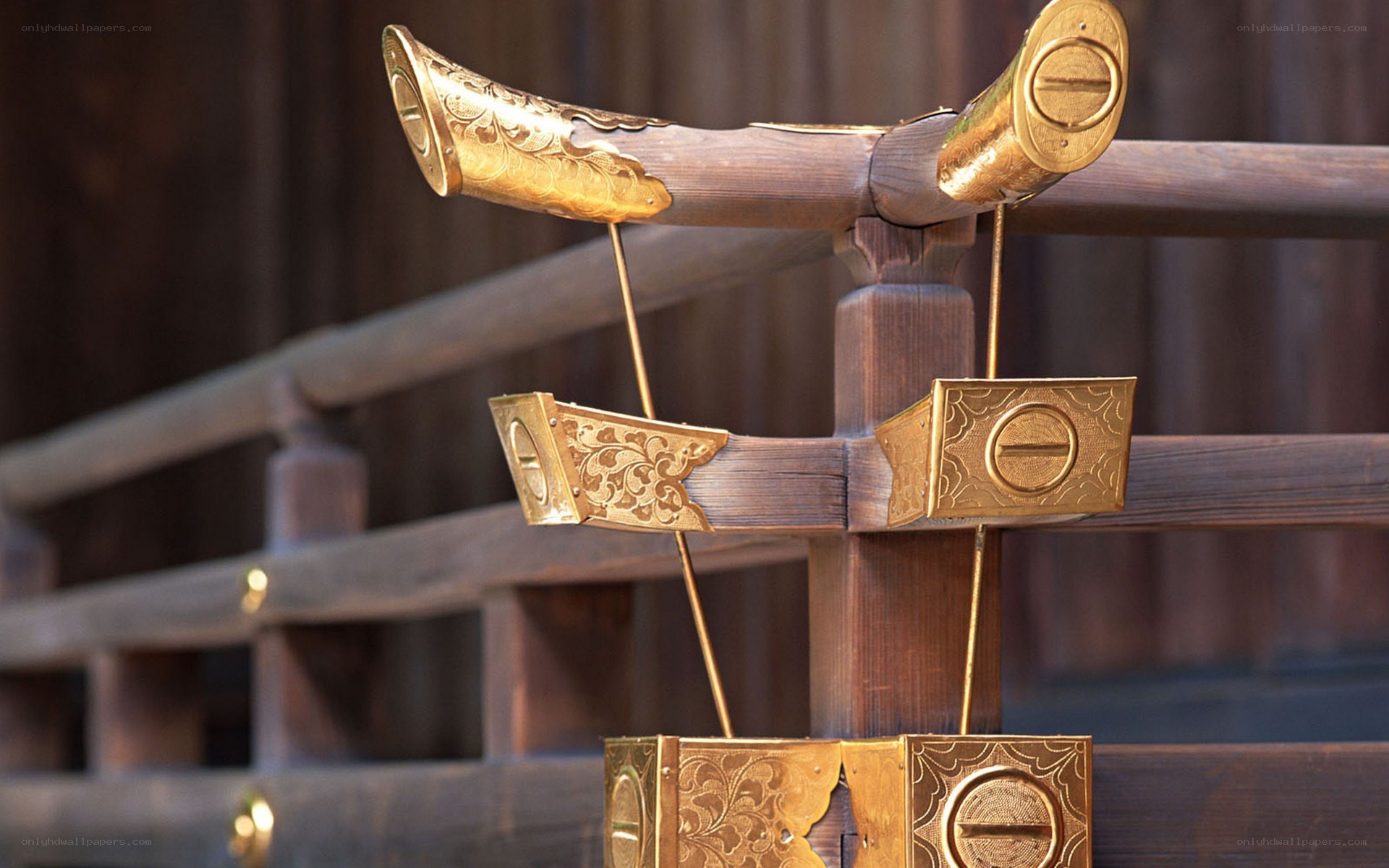 ornate golden sword mounts