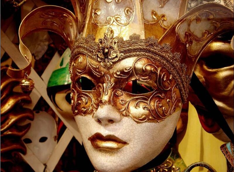 ornate golden venetian mask