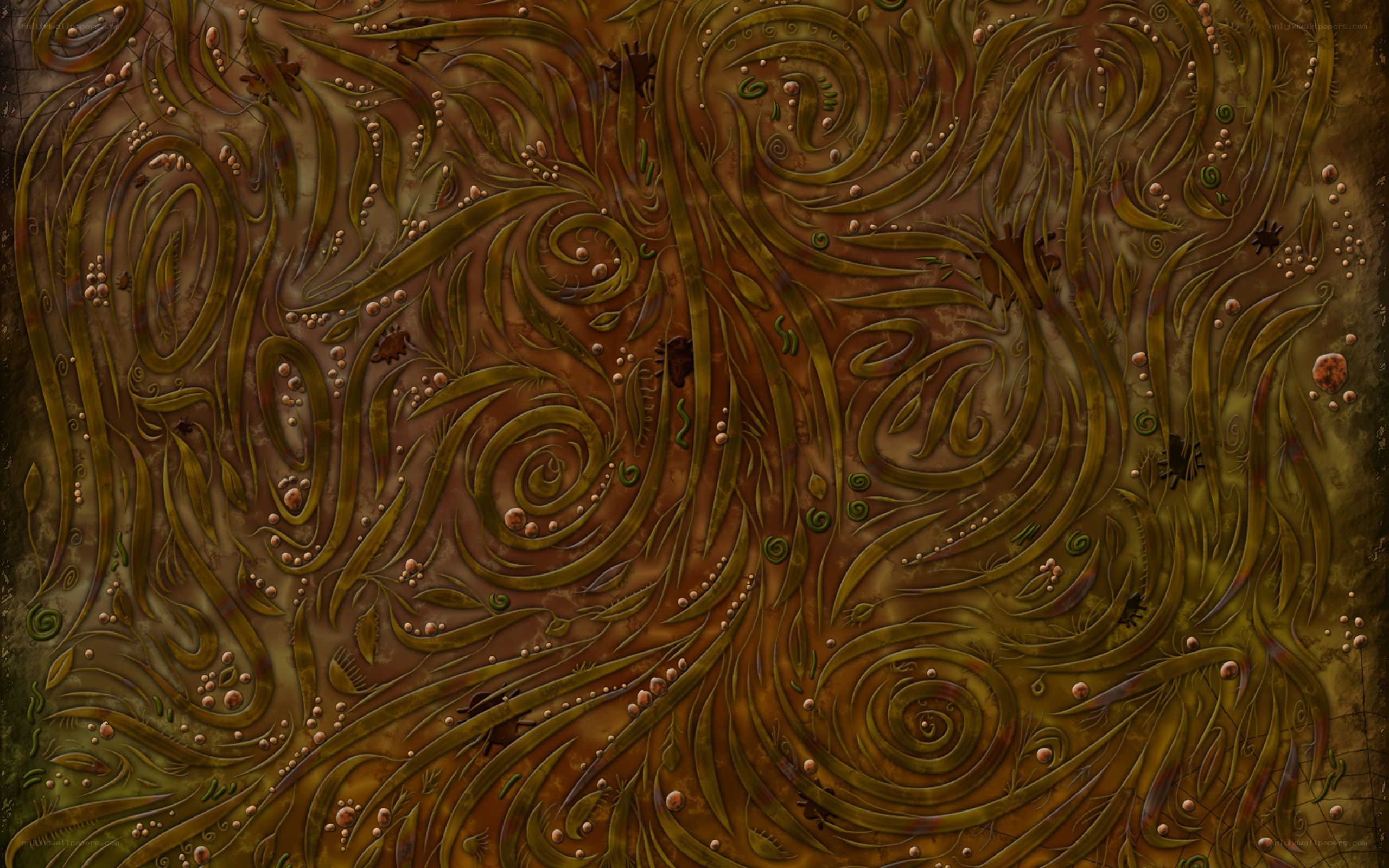 ornate green and brown pattern