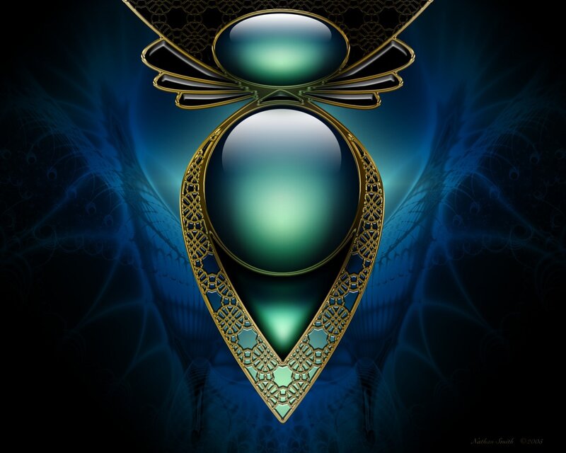 Ornate Green Gem Pendant