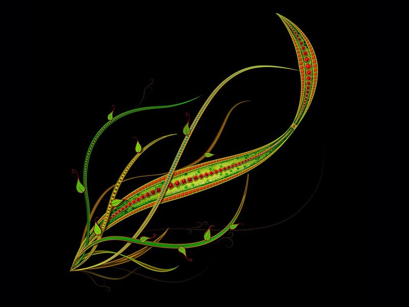 ornate green leaf design