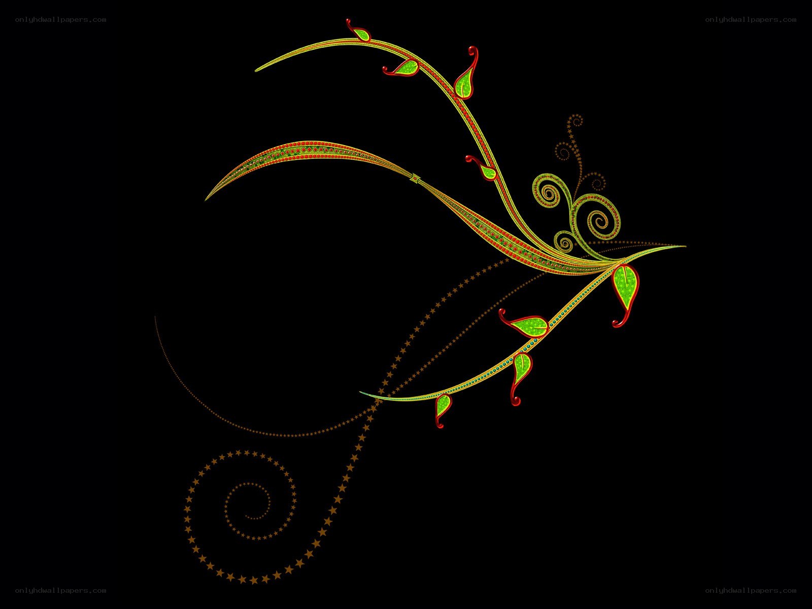 ornate green vine design