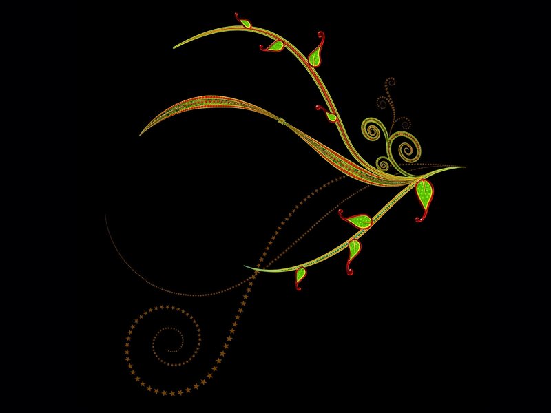 ornate green vine design