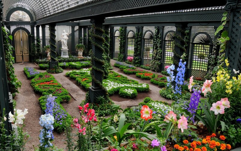 ornate greenhouse garden