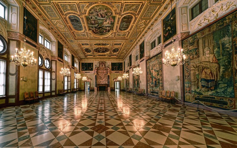 Ornate Hall Interior — Gold