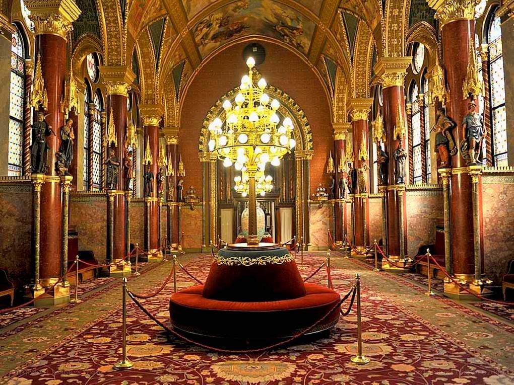Ornate hall with chandelier