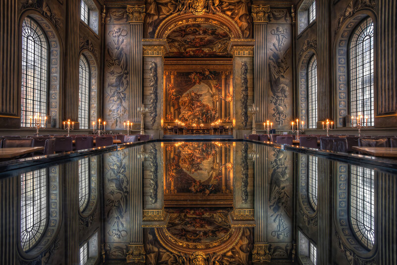 Ornate Hall with Mirror Floor — Gold
