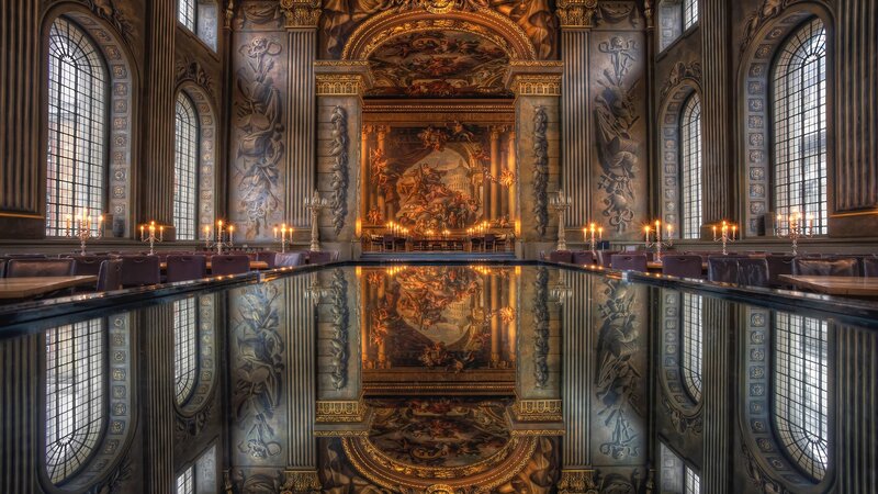 Ornate Hall with Mirror Floor