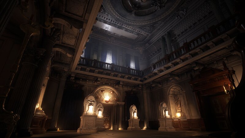 Ornate Hall with Statues