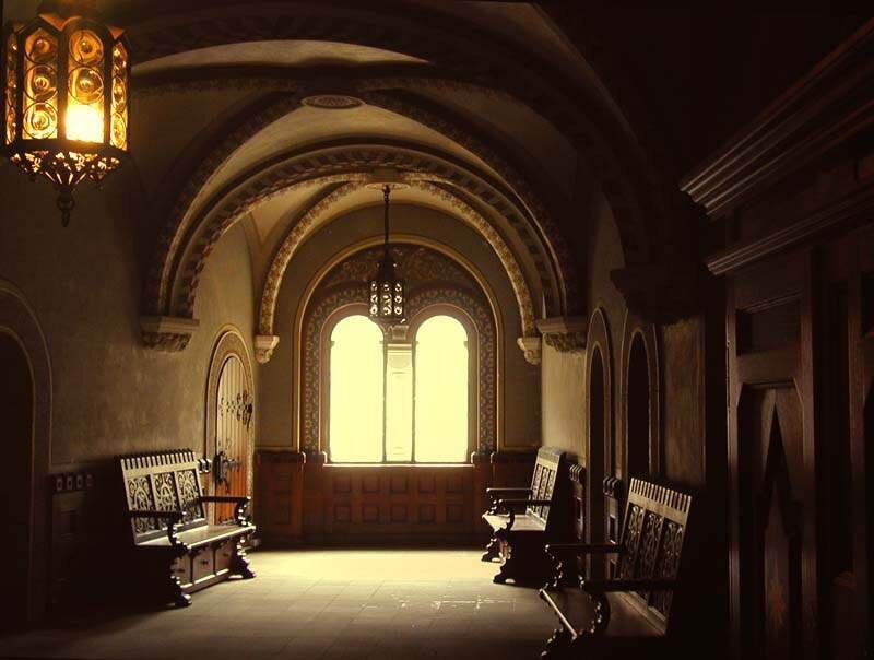 Ornate Hallway with Benches