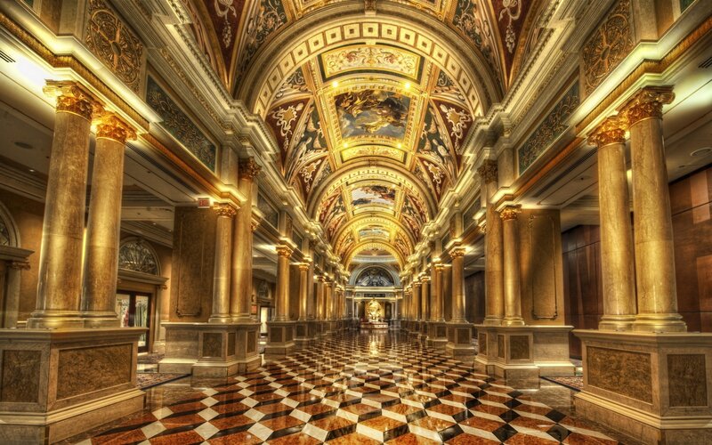 Ornate Hallway with Columns