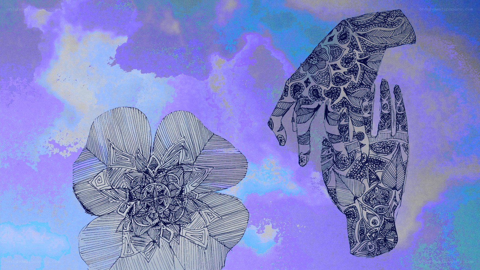 ornate hands and flower art