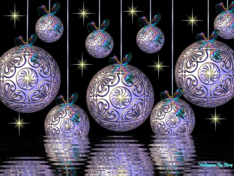 Ornate Hanging Ornaments — Purple