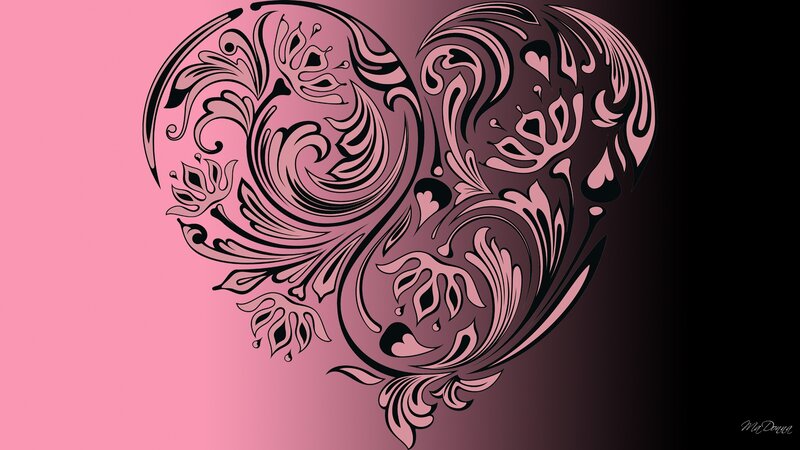 Ornate Heart Design — Pink