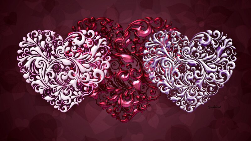 Ornate Heart Design — Purple, Romantic