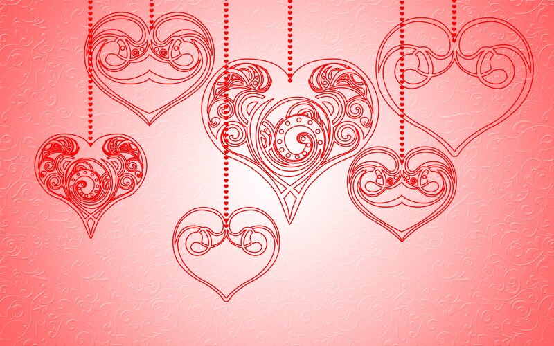 Ornate Hearts Hanging
