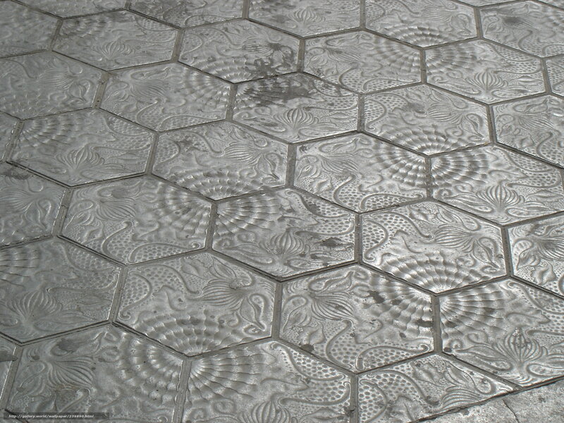 ornate hexagonal pavement tiles