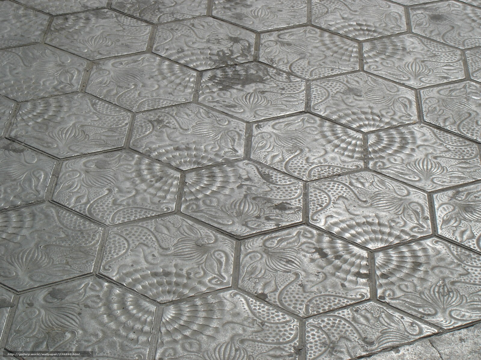 ornate hexagonal pavement tiles