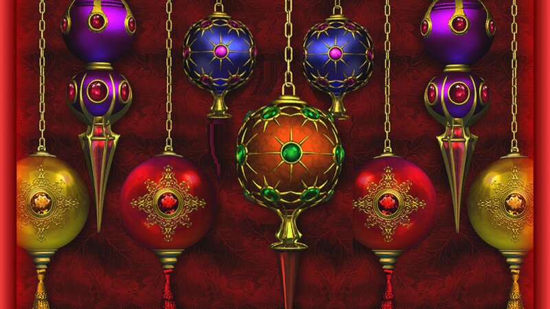 Ornate Holiday Ornaments — Red