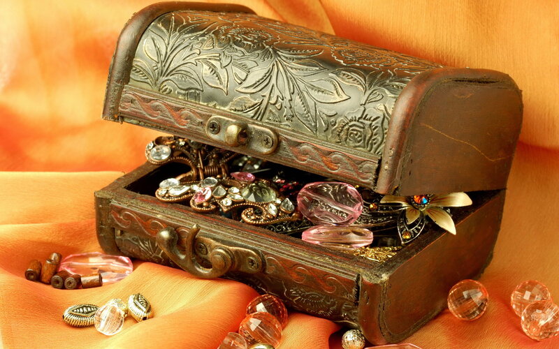 Ornate Jewelry Box — Orange
