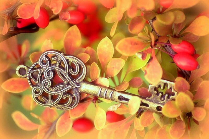 Ornate Key on Berries
